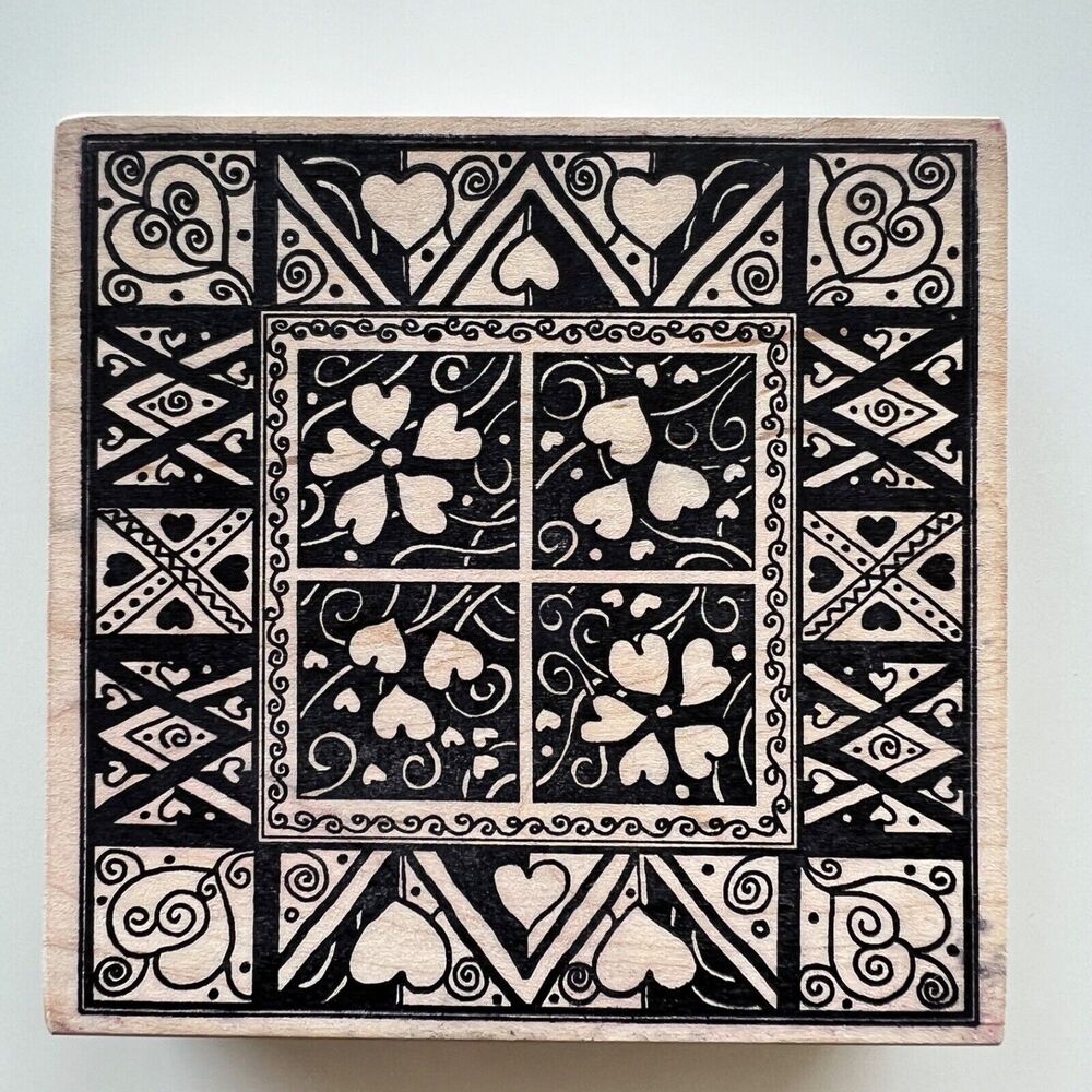 Heart Frame Rubber Stamp Magenta